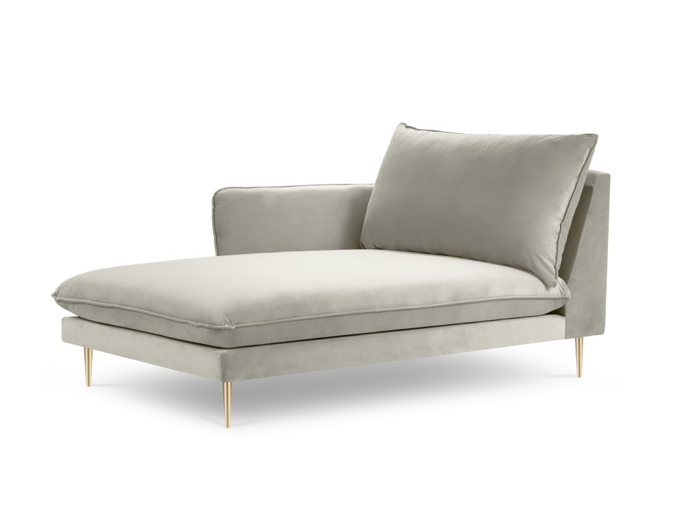 Poze Sezlong tapitat Vienna velvet/picioare gold – L170 x l110 x h95