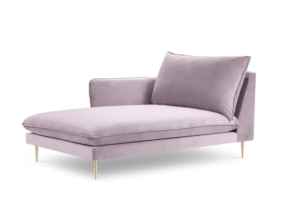 Poze Sezlong tapitat Vienna velvet/picioare gold – L170 x l110 x h95