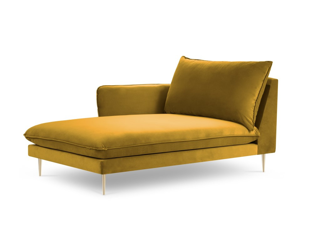 Poze Sezlong tapitat Vienna velvet/picioare gold – L170 x l110 x h95