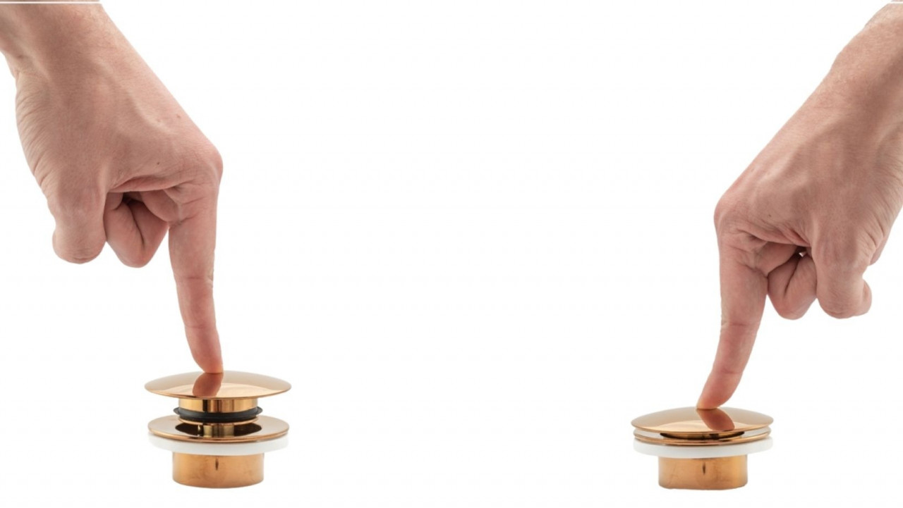 Poze Sifon cu ventil pentru lavoar Click-Clack universal negru mat