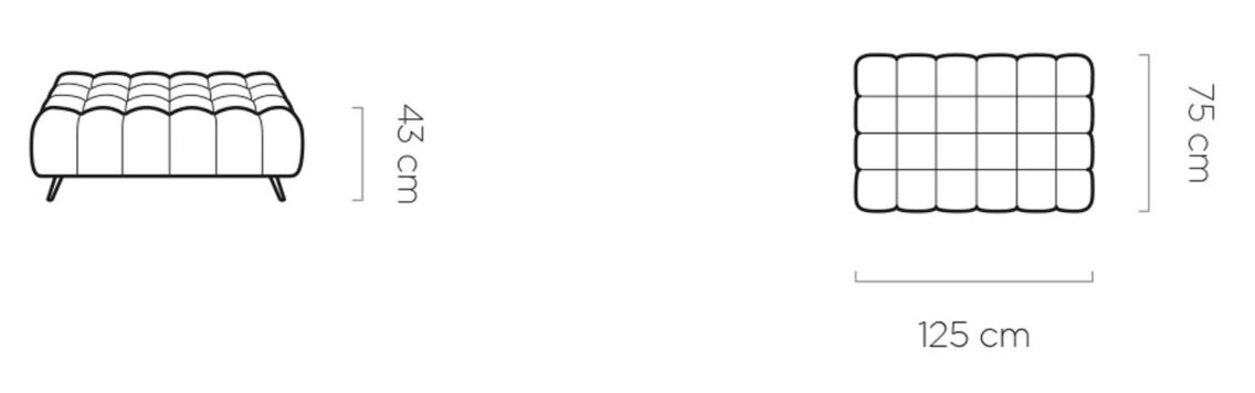 Poze Taburet tapitat Gappa - L125 x l75 x h43 cm