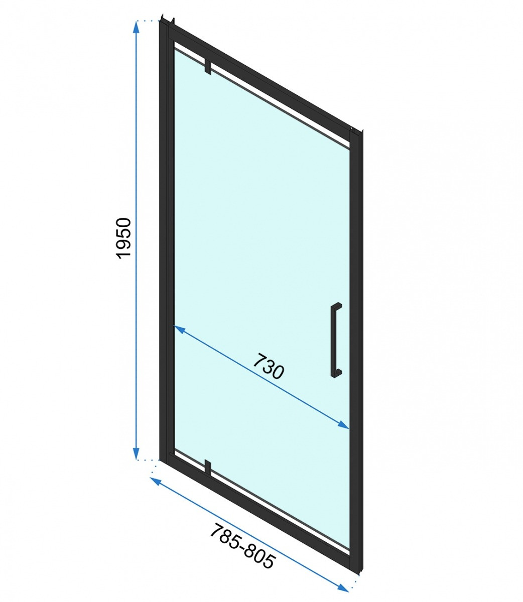 Poze Ușă pentru dus Rapid Swing sticla securizata - 80x195 cm