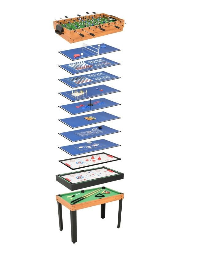 jocuri de jucat cu prietenii in casa Masa cu jocuri Multigame, 15 in 1, 105.5x59.8x81.3 cm, Multicolor