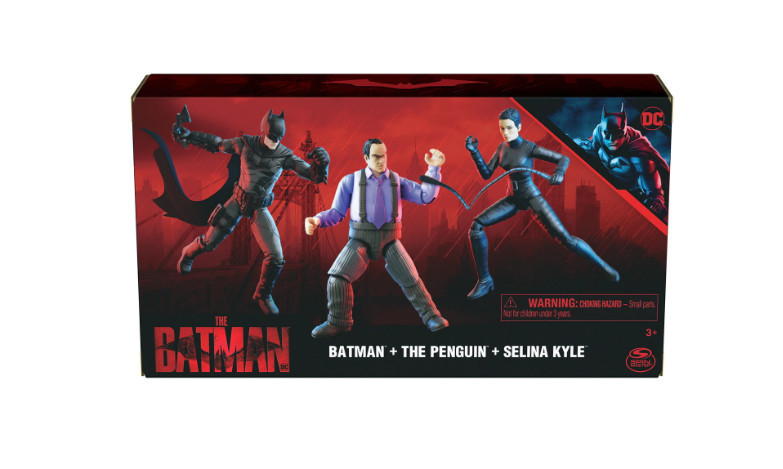 scooby doo! & batman: the brave and the bold Set 3 figurine The Batman - Batman, The Penguin si Selina Kyle, 10 cm