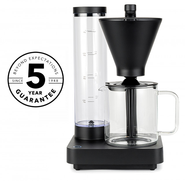 Cafetiera Wilfa Performance Compact CM8B-A100, Temperatura constanta 94°C, 1000W, 1 L, 8 cesti, Mentinere cald 40 min, Dimensiuni compacte, Negru