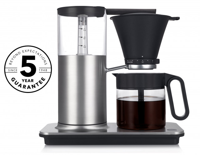 Cafetiera Wilfa Classic CM6S-100, Temperatura constanta 94°C, 1550W, 1 L, 10 cesti, Mentinere cald 40 min, Control debit apa, Inox