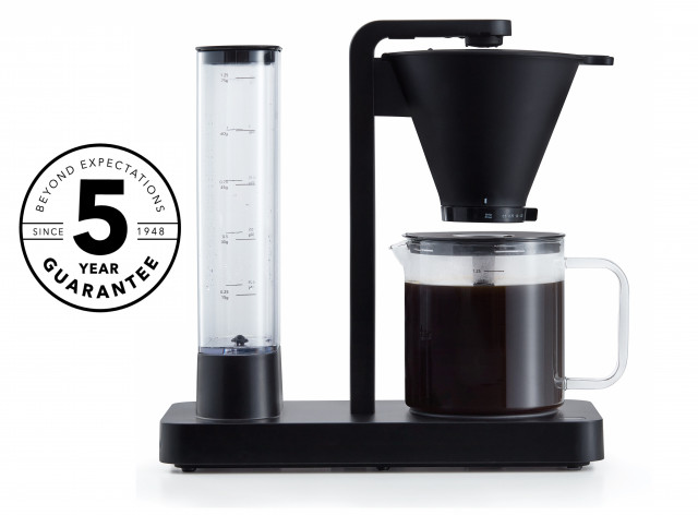 Cafetiera Wilfa Performance WSPL-3B , Temperatura constanta 94°C, 1800W, 1,25 L, 10 cesti, Mentinere cald 40 min, Control debit apa, Negru