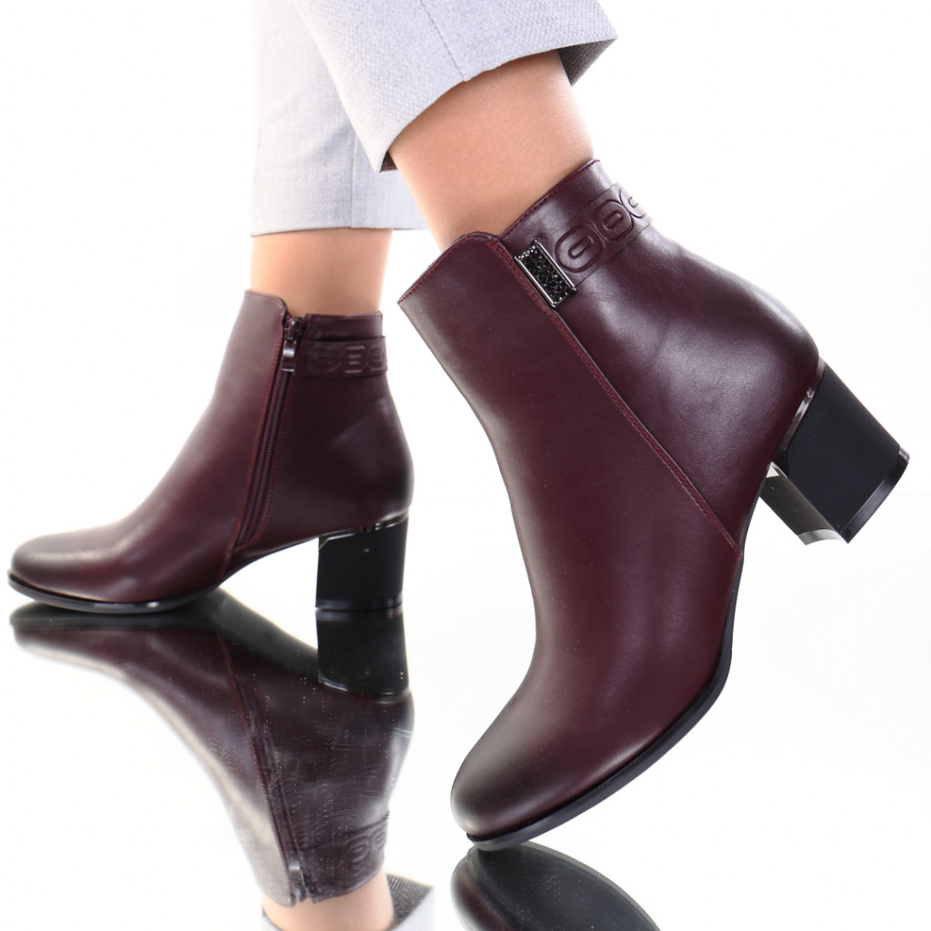Botine piele ecologica bordo vegisa