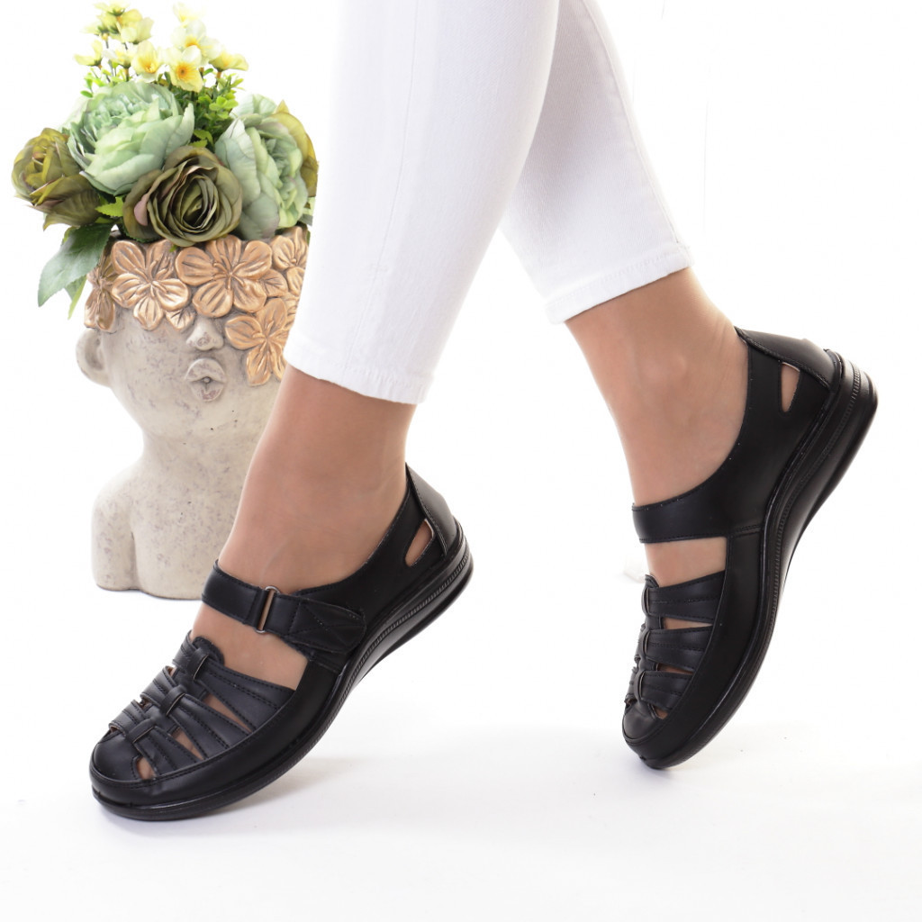 Pantofi negri piele ecologica Florena