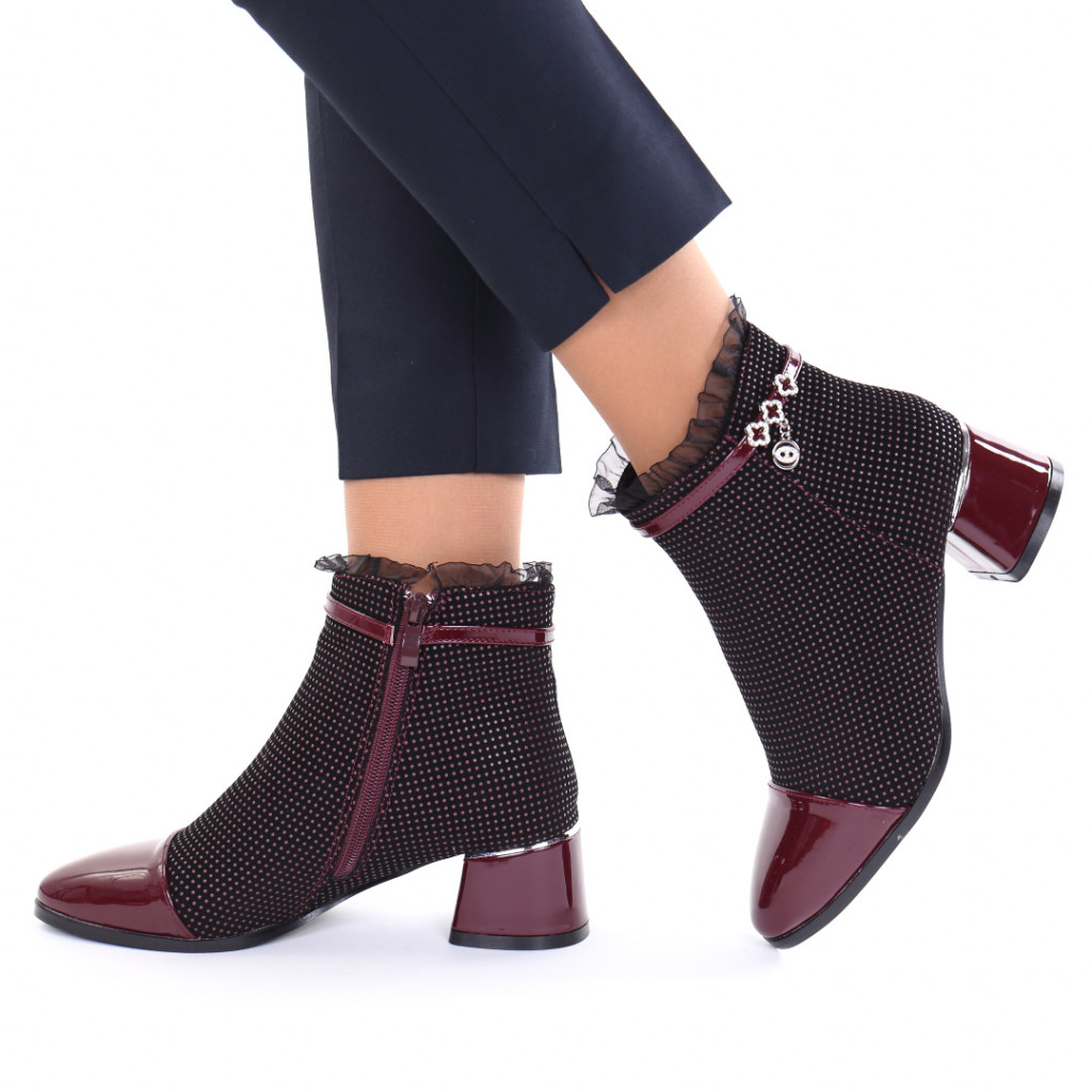 Botine piele ecologica bordo gerda