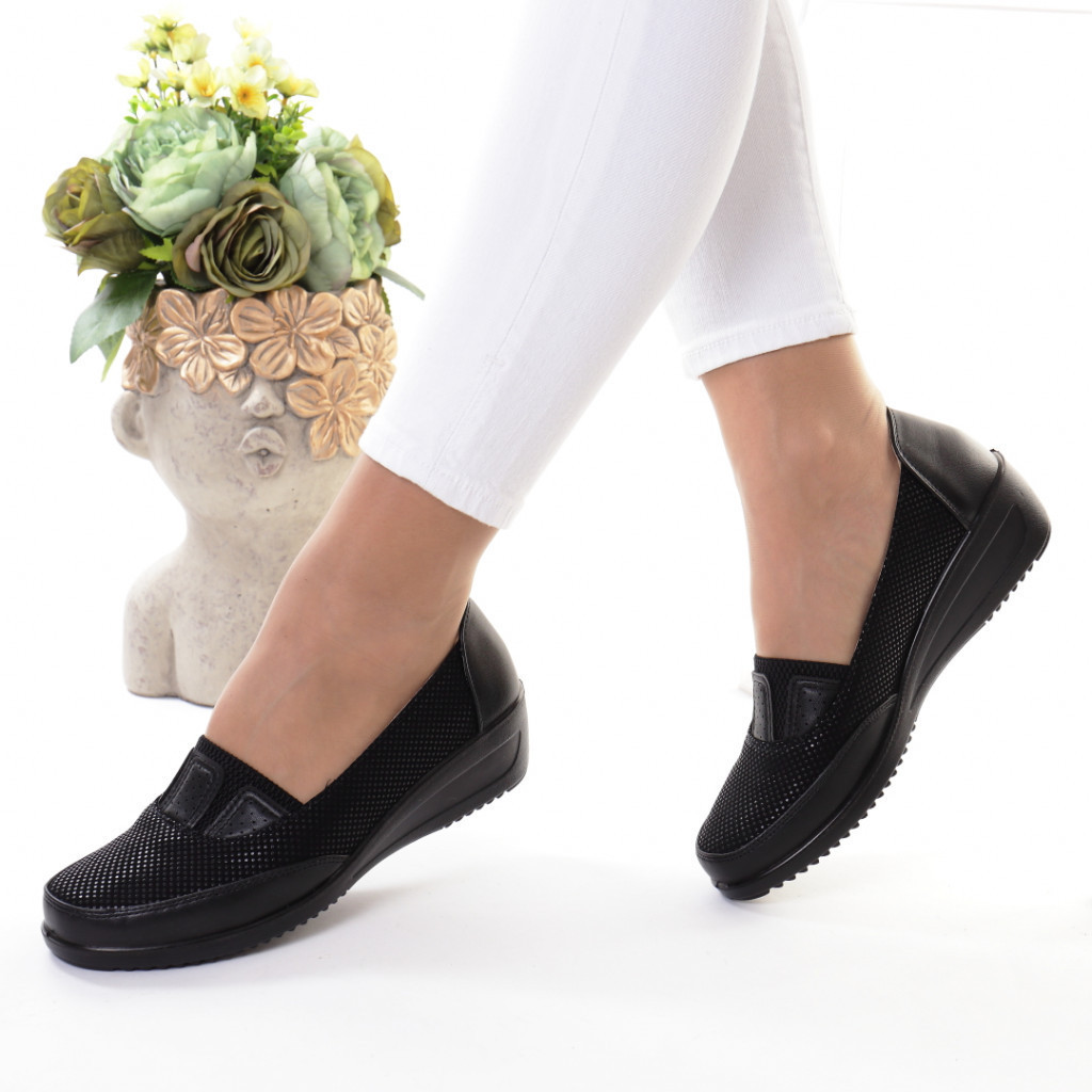 Pantofi negri piele ecologica Mania Pantofi cu Platforma 2023-05-28