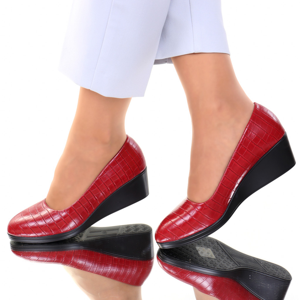 Pantofi piele ecologica rosii Felicia lafetecochete.ro imagine 2022 13clothing.ro