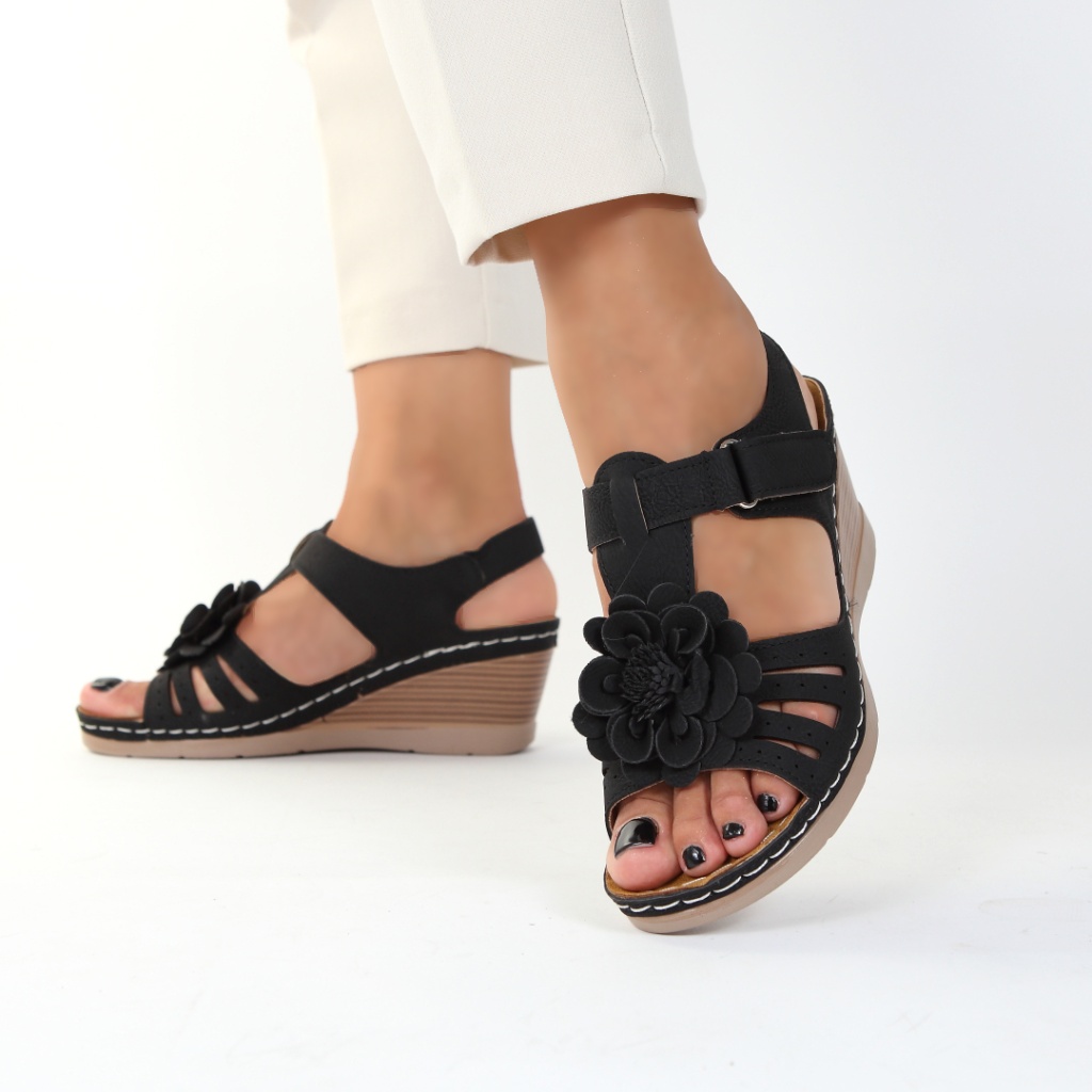 Sandale negre cu platforma Sakura