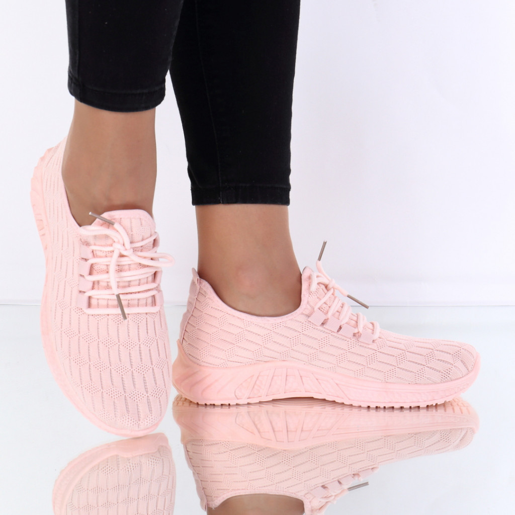 Adidasi material textil roz nives
