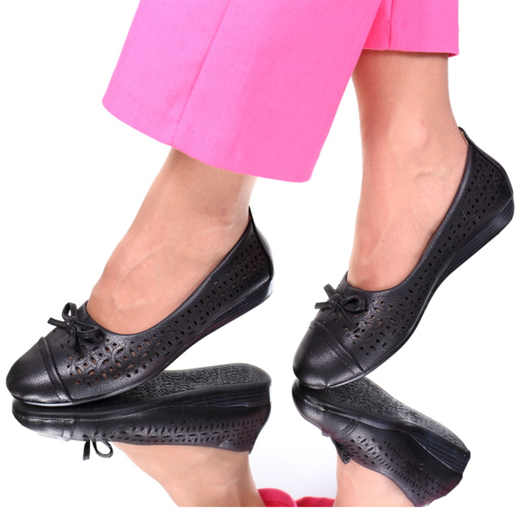Pantofi piele ecologica negri reka