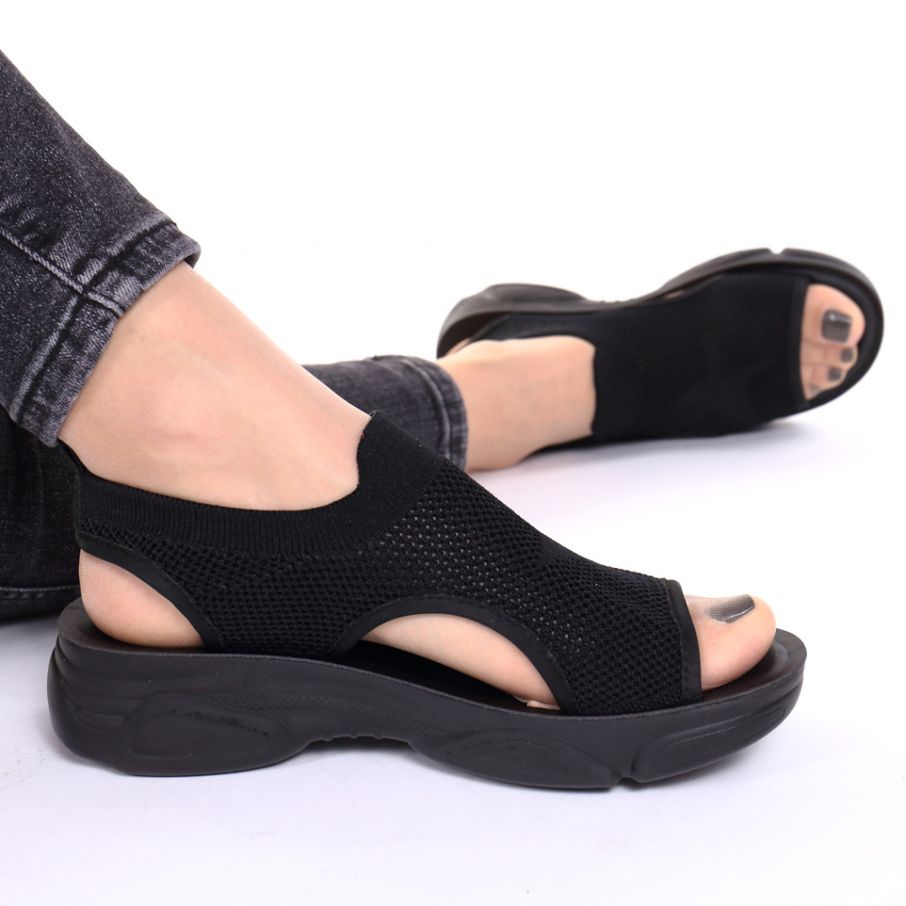 Sandale comode negre rana