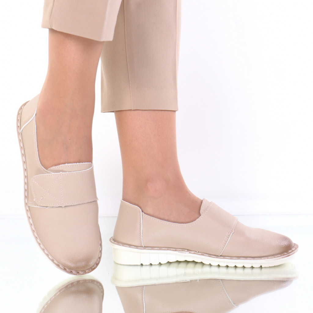 Pantofi piele ecologica bej fernanda