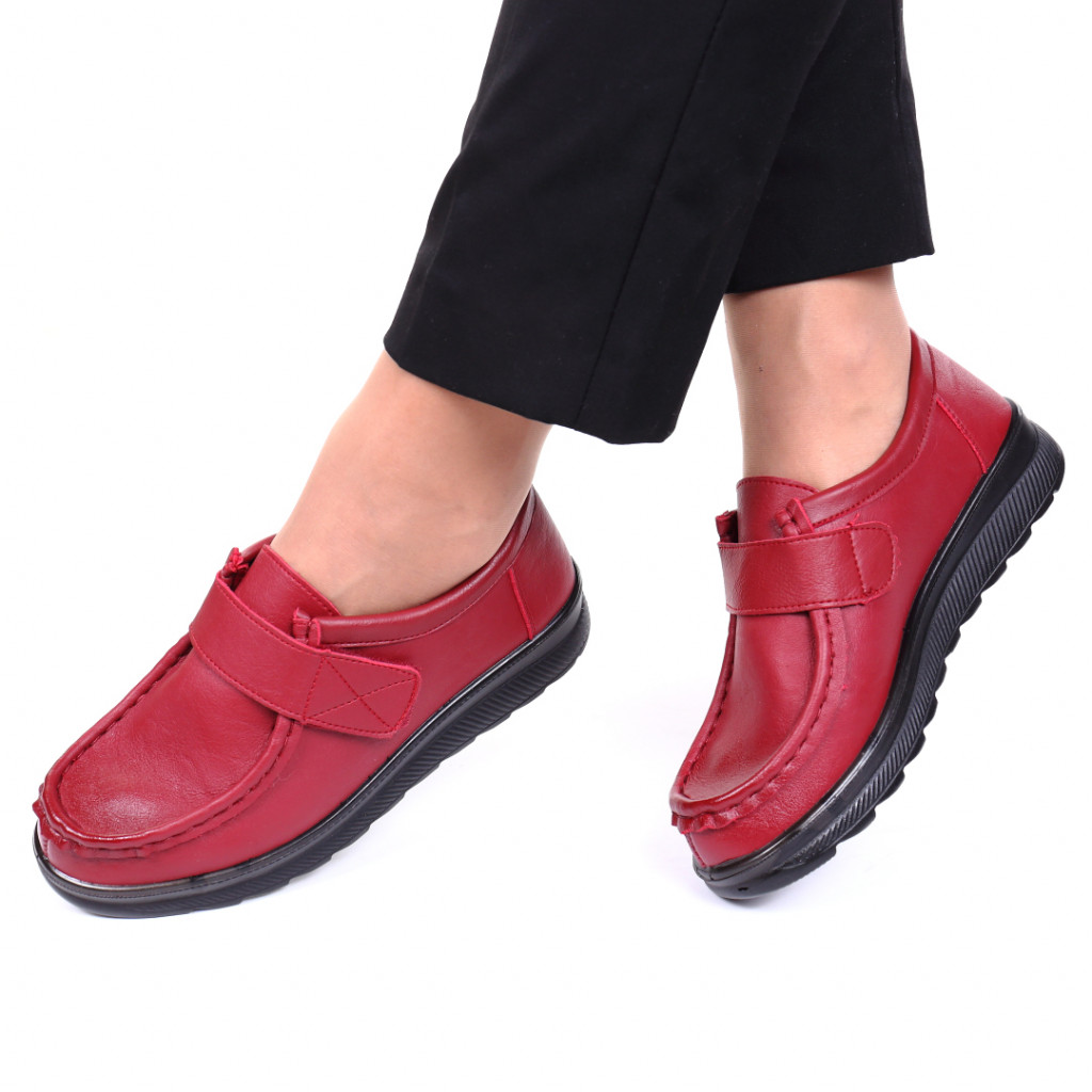Pantofi piele ecologica rosii Zorina