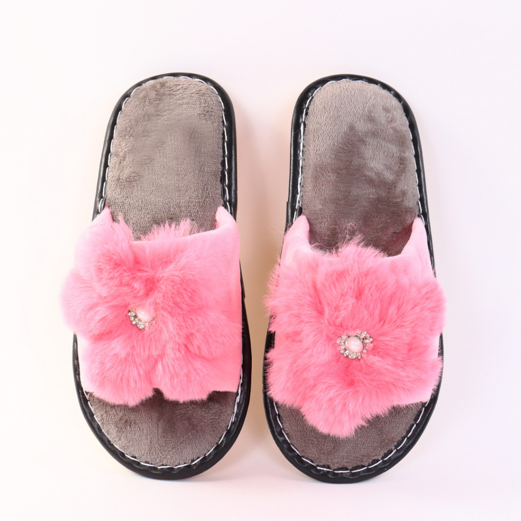 Papuci cu blanita roz Lin