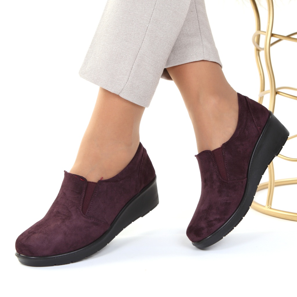 Pantofi bordo usori Elosa