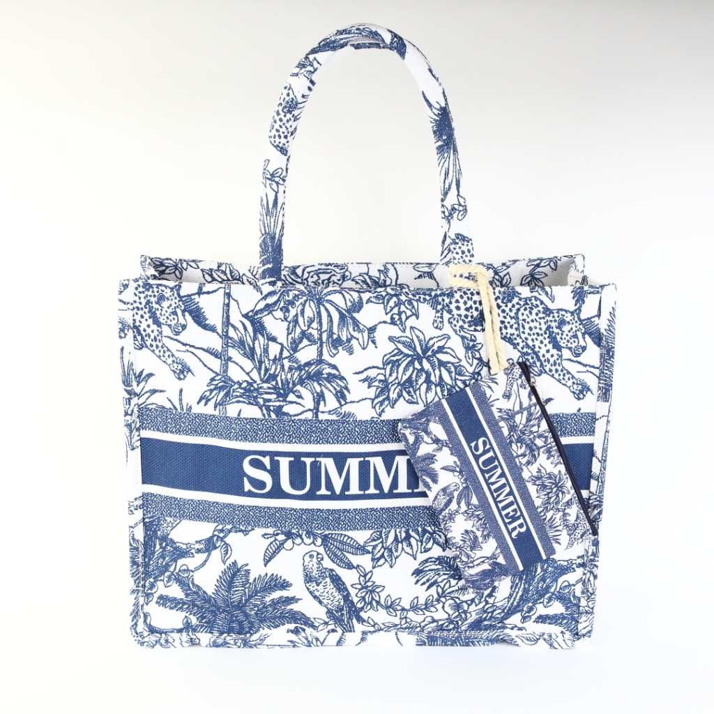 Geanta albastra de plaja Syra