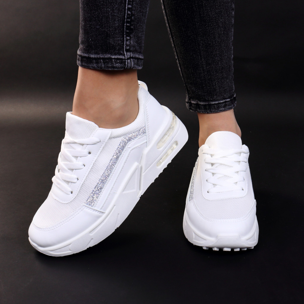 Adidasi cu platforma albi Hameda