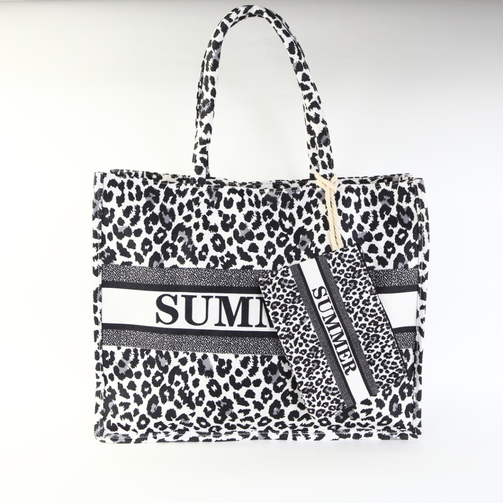 Geanta animal print de plaja Syra