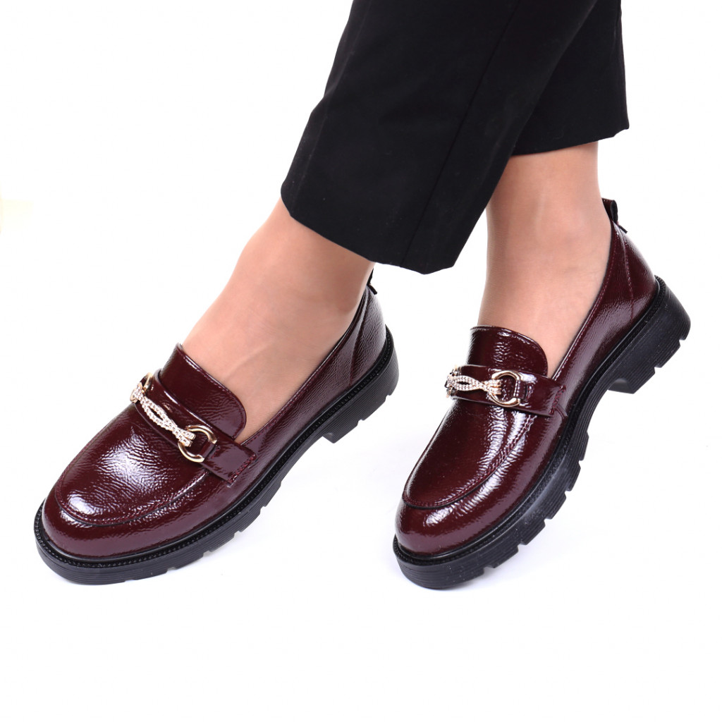 Pantofi piele ecologica bordo izabela