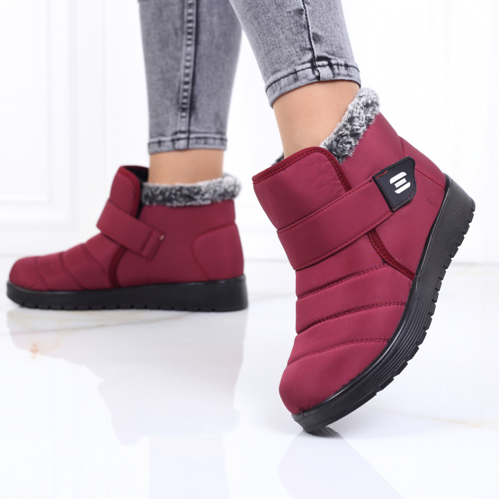 Ghete bordo imblanite Narina