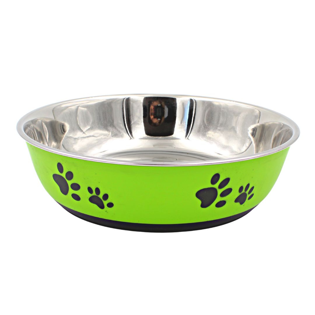 Bol verde din inox pentru apă/hrană 22cm
