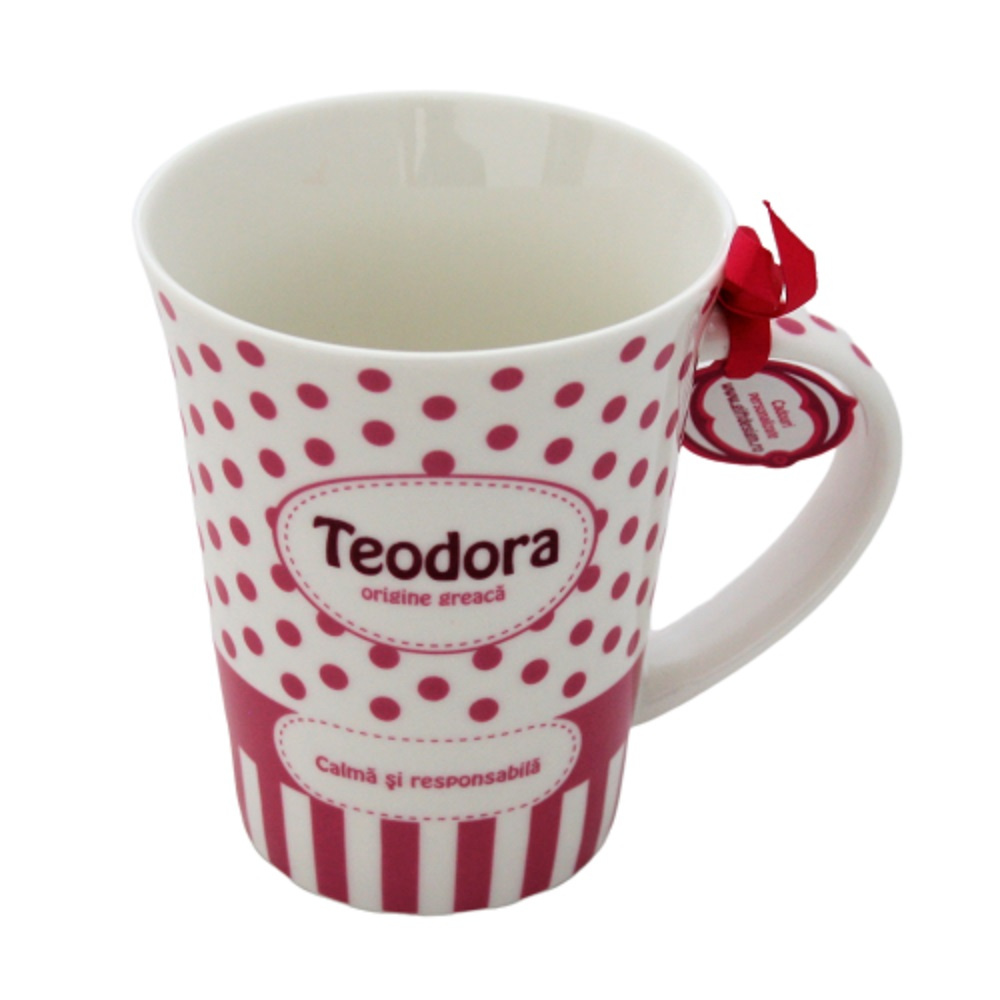 Cană din porțelan personalizată Teodora