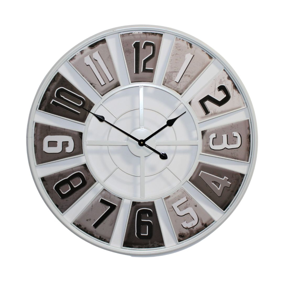 Ceas de perete metal 80cm alb