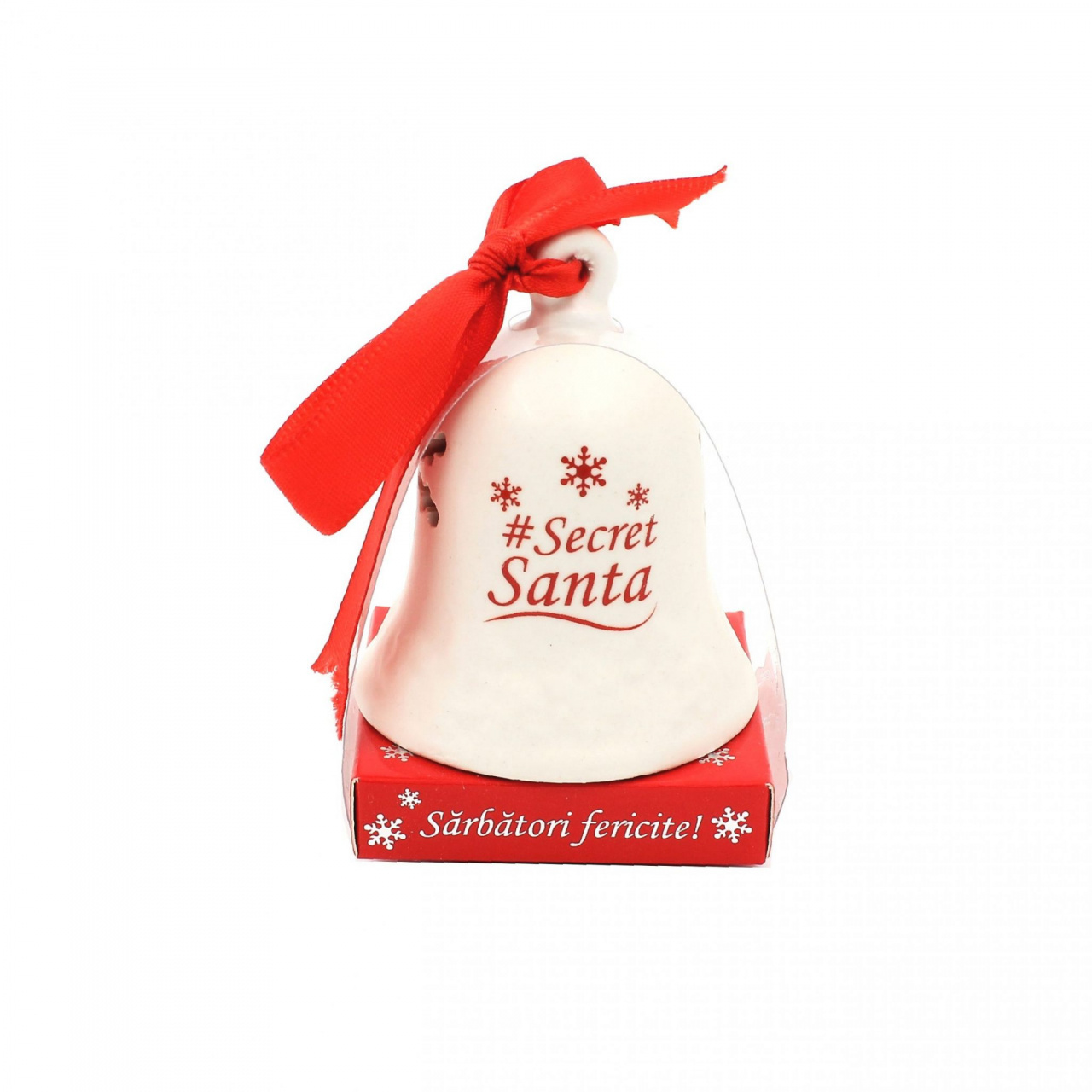 Clopoțel decorativ din ceramică - „#Secret Santa"