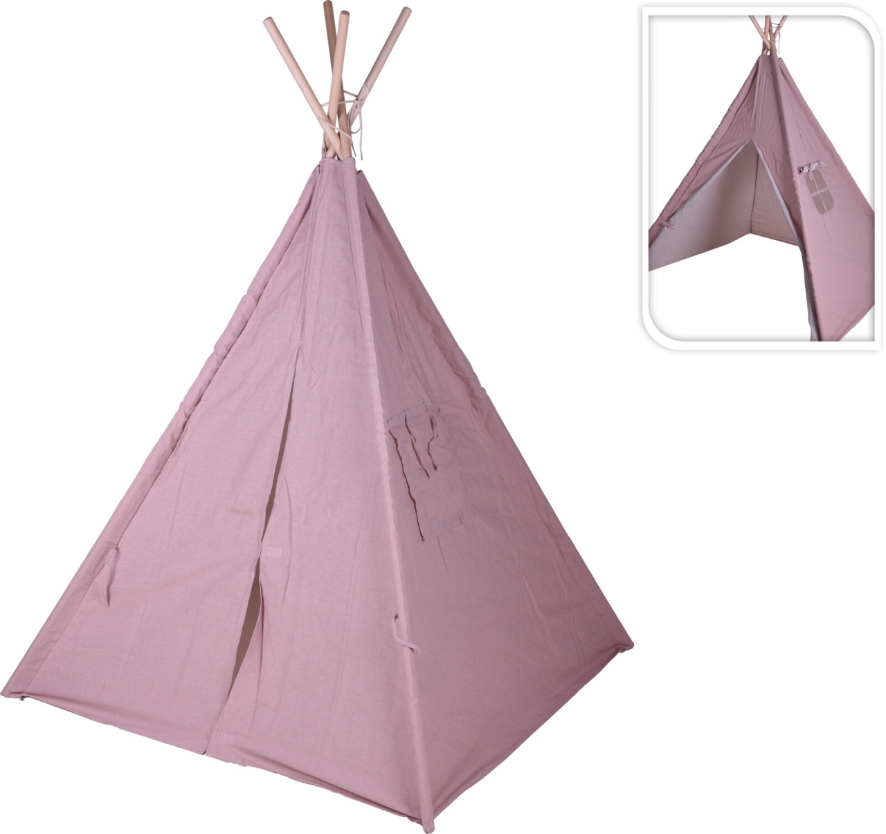 Cort teepee roz, pentru copii, 160 x 103 cm