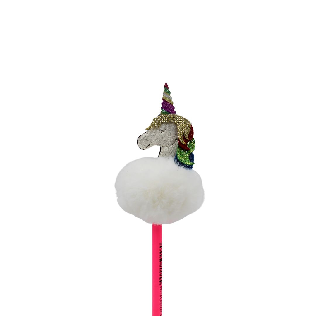 Creion figurină Unicorn alb puf alb 26cm