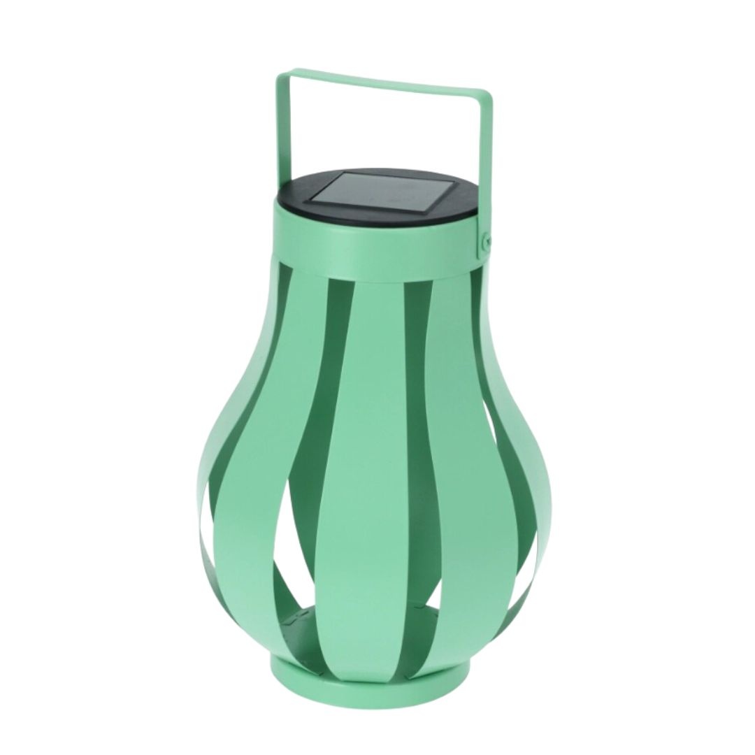 Lampă solară pentru grădină, cu LED,15x20 cm, metalică, culoare verde
