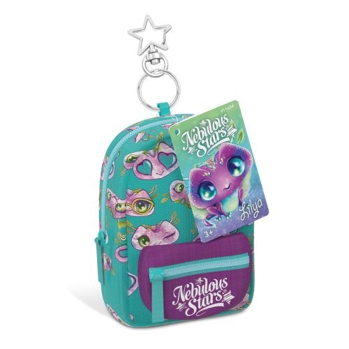 Mini rucsac-breloc Nebulous Stars Lilya, cu carnețel, pix, radieră și abțibilduri
