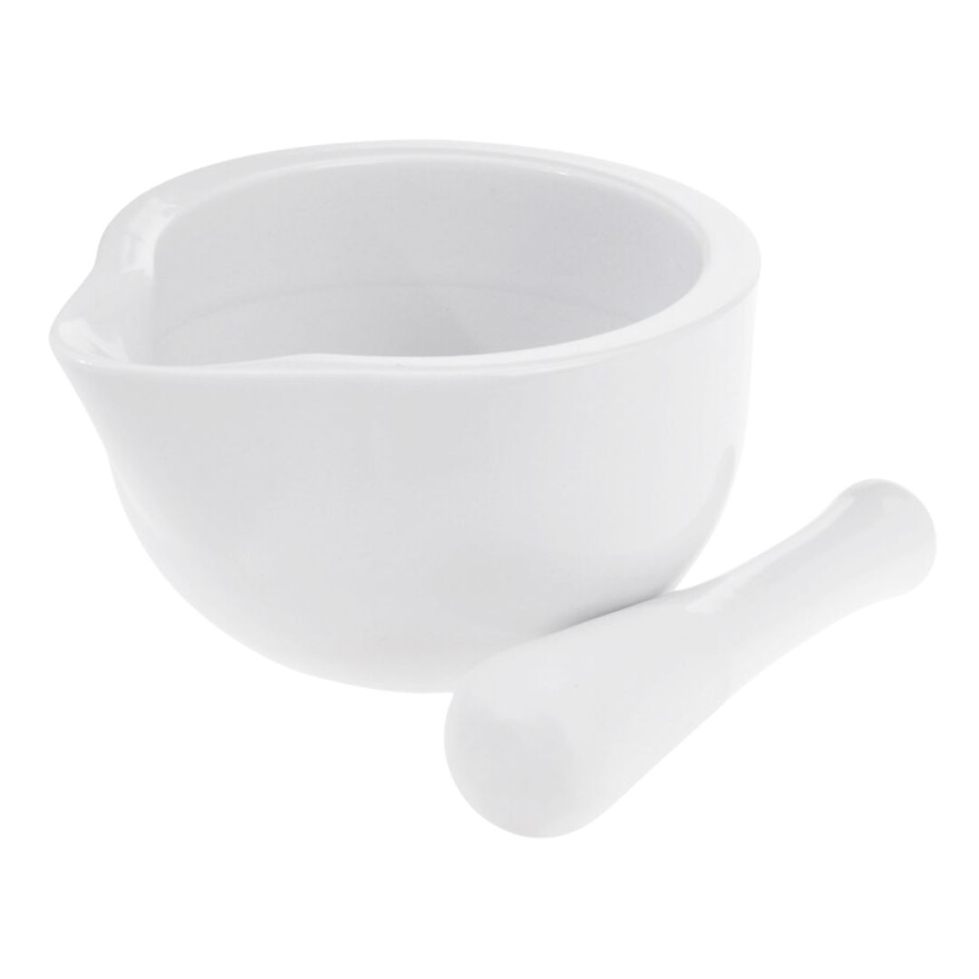 Mojar cu pistil din porțelan alb, Excellent Houseware, 11x10 cm