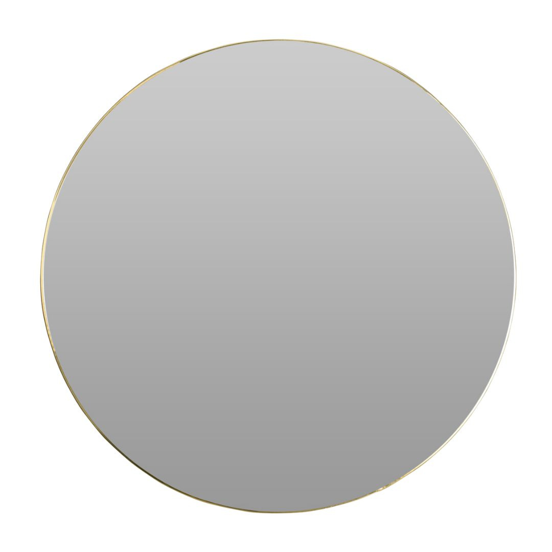 Oglindă de perete, ramă metalică rotundă, culoarea aurie, 55 cm