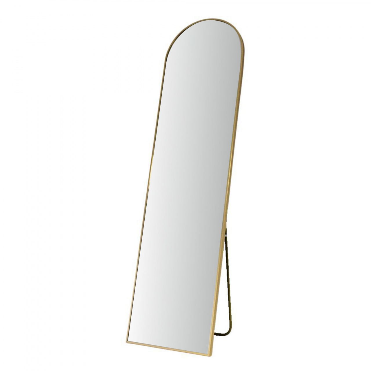 Oglindă decorativă de podea, ramă metalică aurie, 150x40 cm