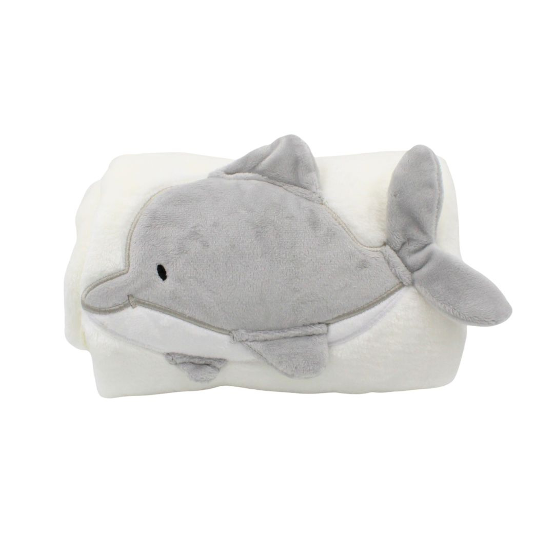 Păturică de pluș cu personaj delfin