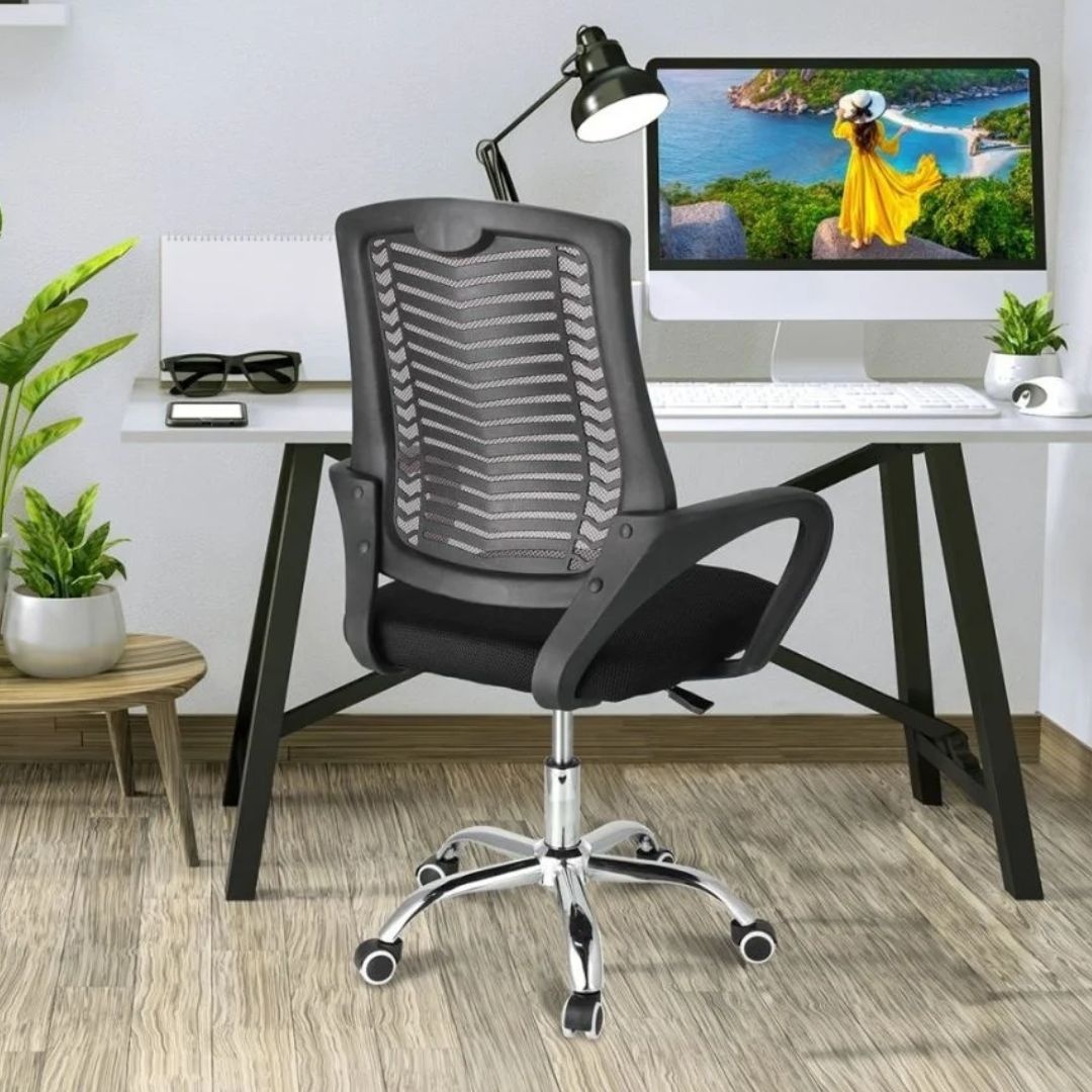 Scaun de birou ergonomic, ajustabil, TOLEDO, Jumi, negru cu spătar gri
