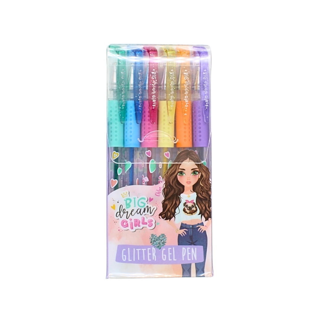 Set 6 pixuri colorate, glitter, Big Dream Girls
