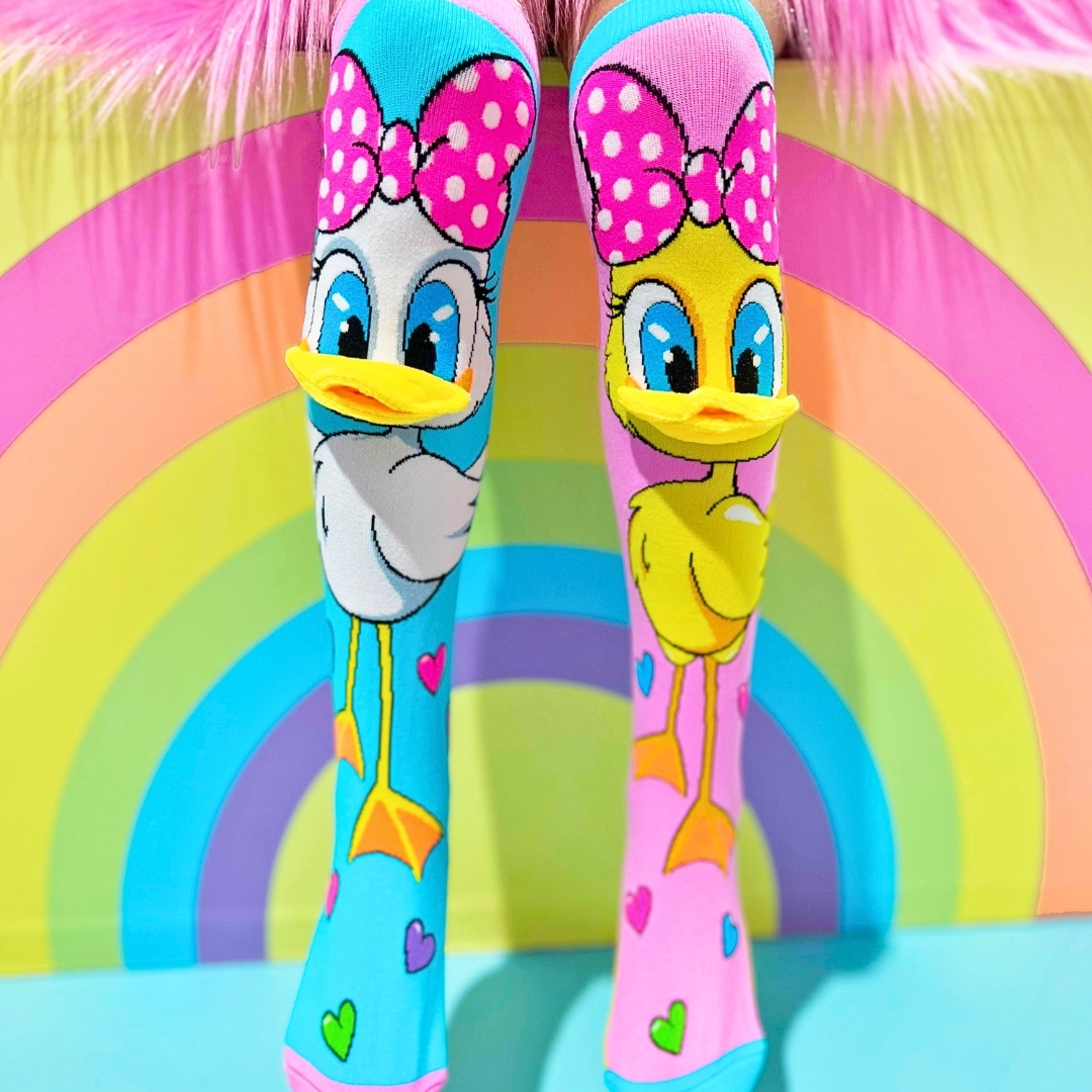 Șosete lungi colorate Madmia pentru fete Fluffy duck 3-5 ani