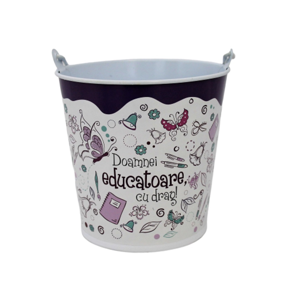 Suport ghiveci 10 cm "Doamnei educatoare cu drag"