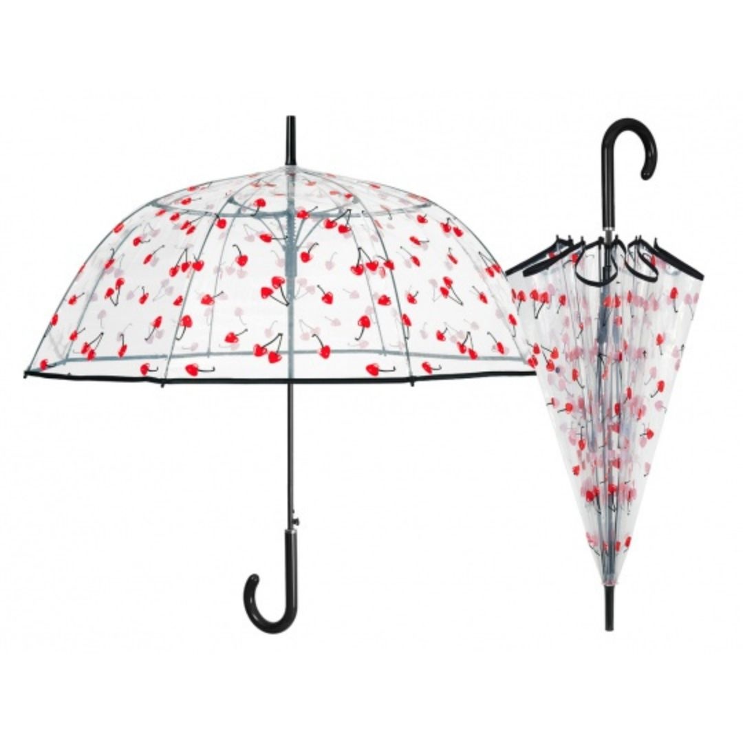 Umbrelă transparentă cu cireșe, Perletti, 82 cm, Collection Perletti Time