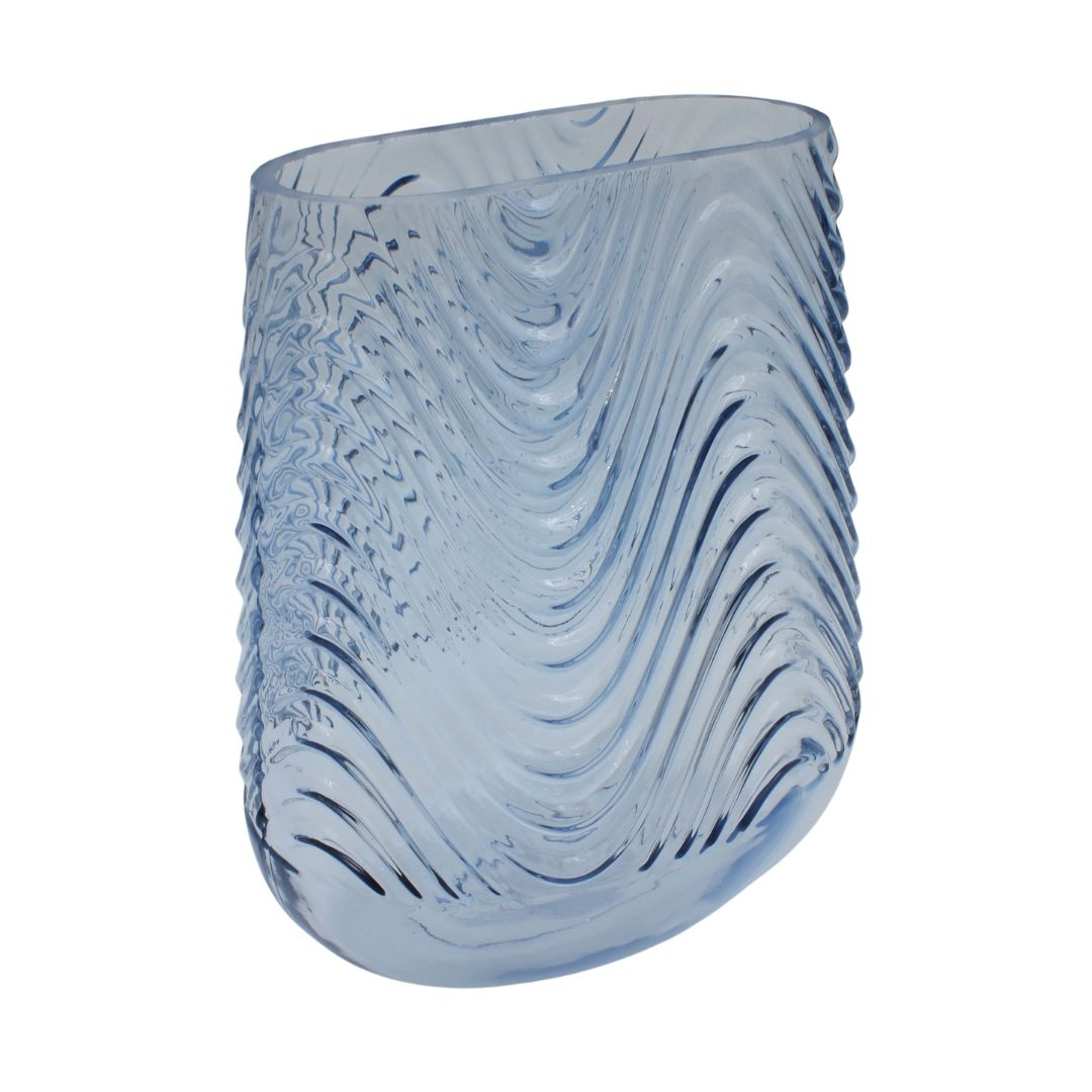 Vază decorativă sticlă albastru 21x17x13 cm