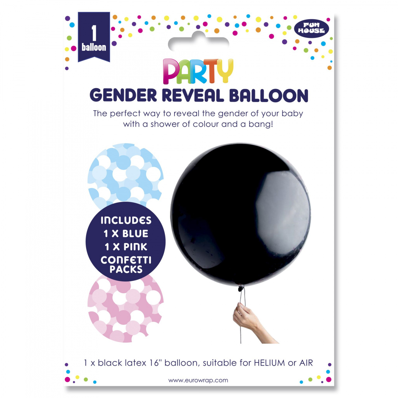 Balon confetti dezvăluirea sexului bebelușului 40cm