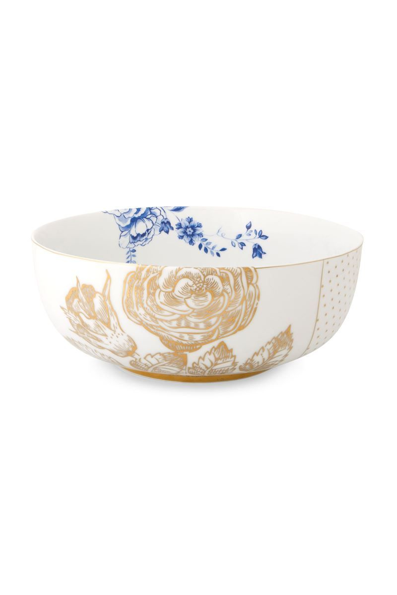 Bol din porțelan, Pip Studio, White, 23 cm, colecția Royal White