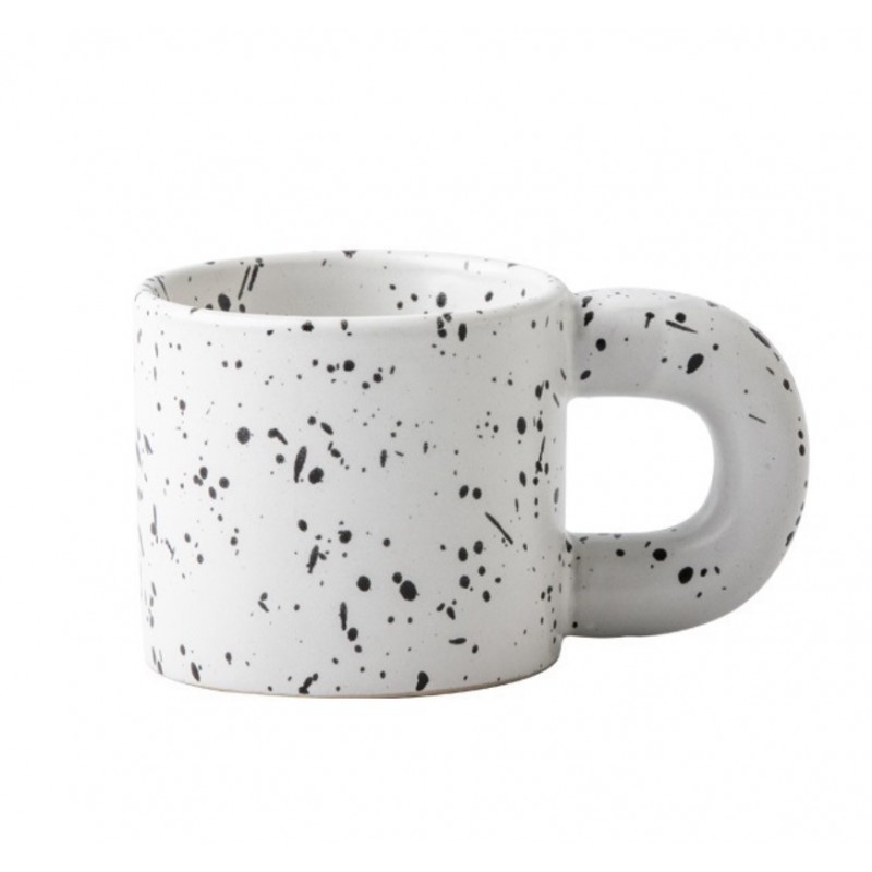 Cană ceramică, mată, crem cu aspect pătat, 300 ml, eCarla, CUP19